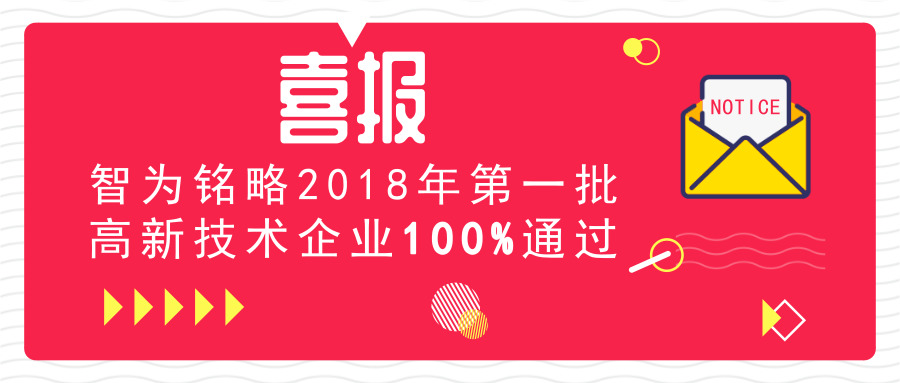喜報(bào)！智為銘略2018年*一批高新技術(shù)企業(yè)100%通過(guò)