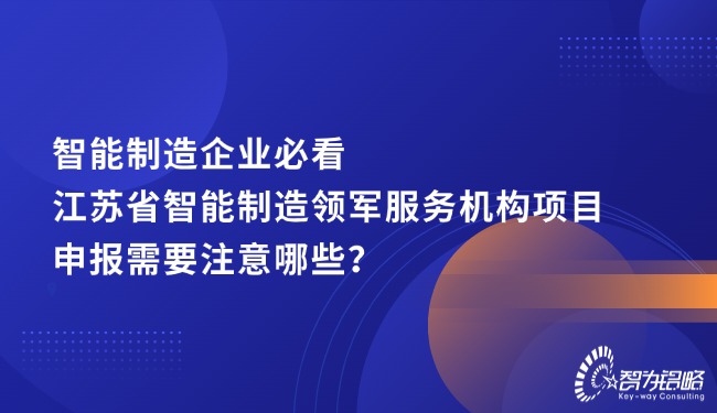 智能制造企業(yè)必看，江蘇省智能制造領(lǐng)軍服務(wù)機構(gòu)項目咨詢需要注意哪些？